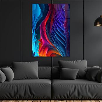 Dikey Sanat Temalı Cam Tablo 578