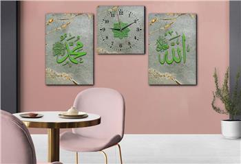 Religion Thematisches 2-teiliges bedrucktes Glas und Uhrenset