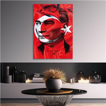 Turkish Flag and MUSATAFA KEMAL ATATÜRK Tempered Glass Wall Art