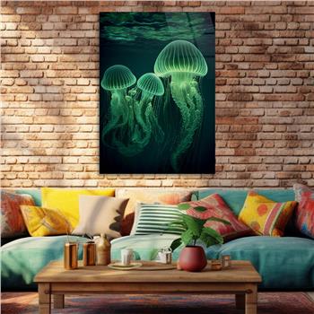 Vertical Tempered Glasss Wall Arts Natured-Themed220