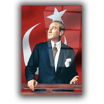 Mustafa Kemal Atatürk Gehard Glasschilderij 