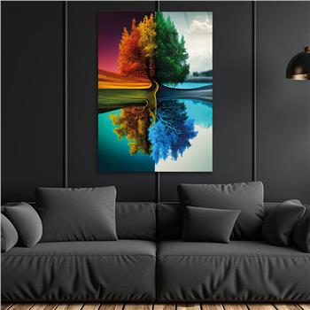 Vertical Tempered Glasss Wall Arts Natured-Themed183