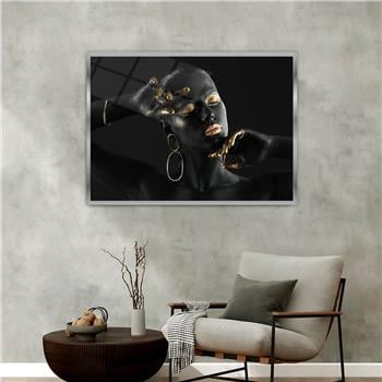 Aluminum-Framed Art-Themed Tempered Glass Wall Art 093