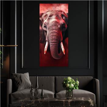 Vertical Art Themed Glass Wall Art with Clock at the Top 046