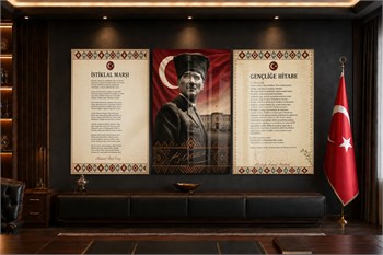  3lü Set VatanTemalı Cam Tablo 38