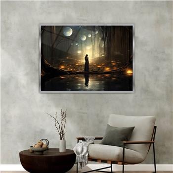 Aluminum-Framed Art-Themed Tempered Glass Wall Art 066