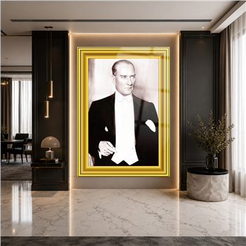 ÇERÇEVE GÖRSELLİ MUSTAFA KEMAL ATATÜRK GÖRSELLİ CAM TABLO 