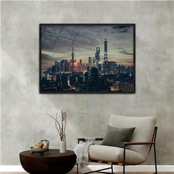 Aluminum-Framed Art-Themed Tempered Glass Wall Art 079