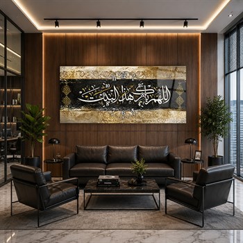Middle-Clock, Religious-Themed Horizontal Glass Wall Painting 111