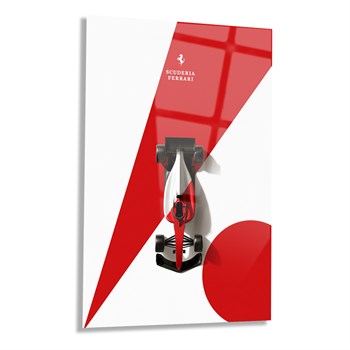 Kırmızı Ferrari Formula 1 Cam Tablo