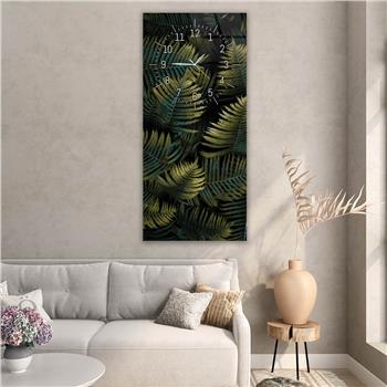 Vertical Art Themed Glass Wall Art with Clock at the Top 063
