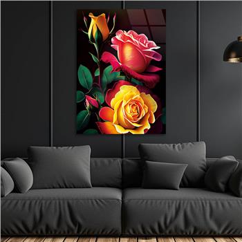 Vertical Tempered Glasss Wall Arts Natured-Themed156