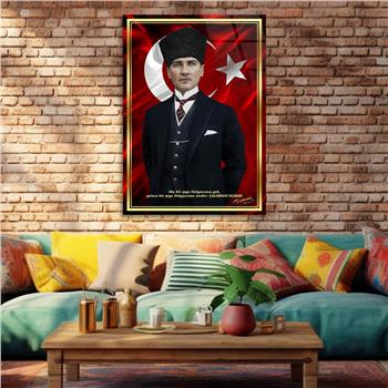 Dikey VatanTemalı Cam Tablo 291