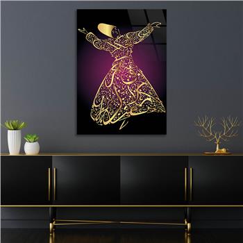 Glass Wall Art with Mevlevi Visual