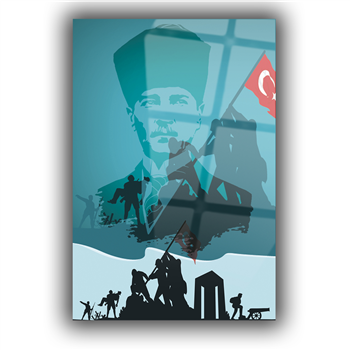 Dikey VatanTemalı Cam Tablo 159