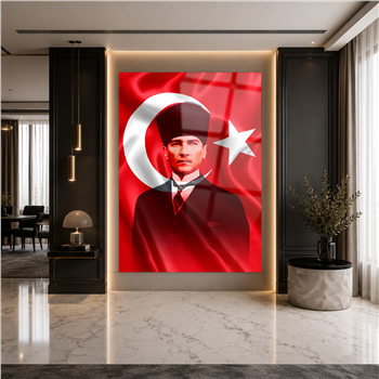 Dikey VatanTemalı Cam Tablo 147