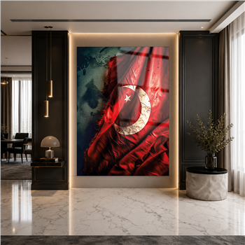 Dikey VatanTemalı Cam Tablo 158