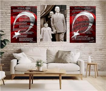  3lü Set VatanTemalı Cam Tablo 30