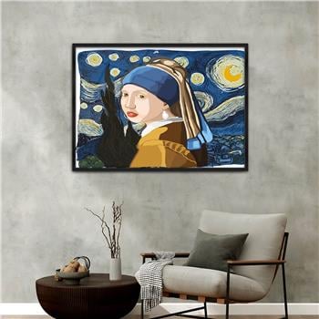 Aluminum-Framed Art-Themed Tempered Glass Wall Art 163