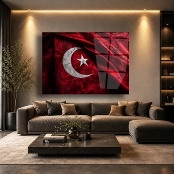 Yatay VatanTemalı Cam Tablo 128