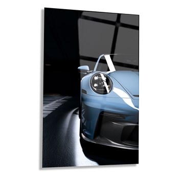Mavi Porsche 911 Detay Cam Tablo