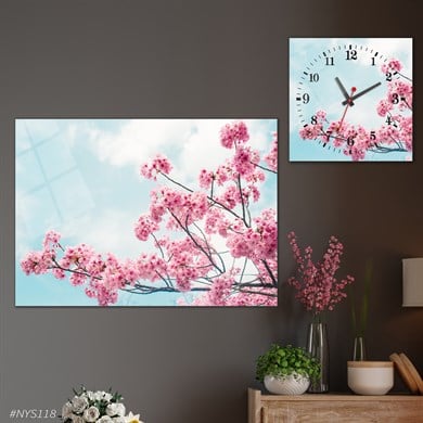 bedrucktes Glas und quadratisches Glasuhrenset 