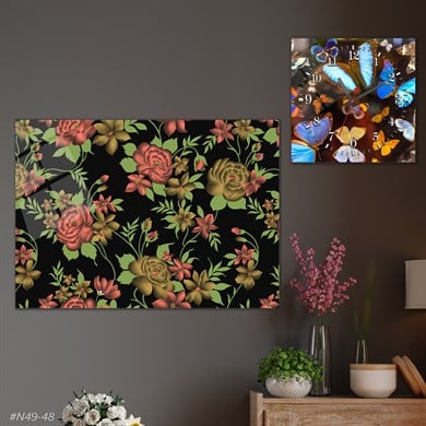 bedrucktes Glas und quadratisches Glasuhrenset 