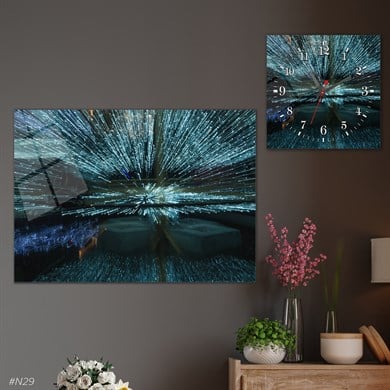 bedrucktes Glas und quadratisches Glasuhrenset 