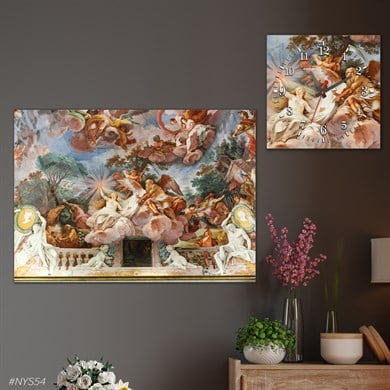 bedrucktes Glas und quadratisches Glasuhrenset 