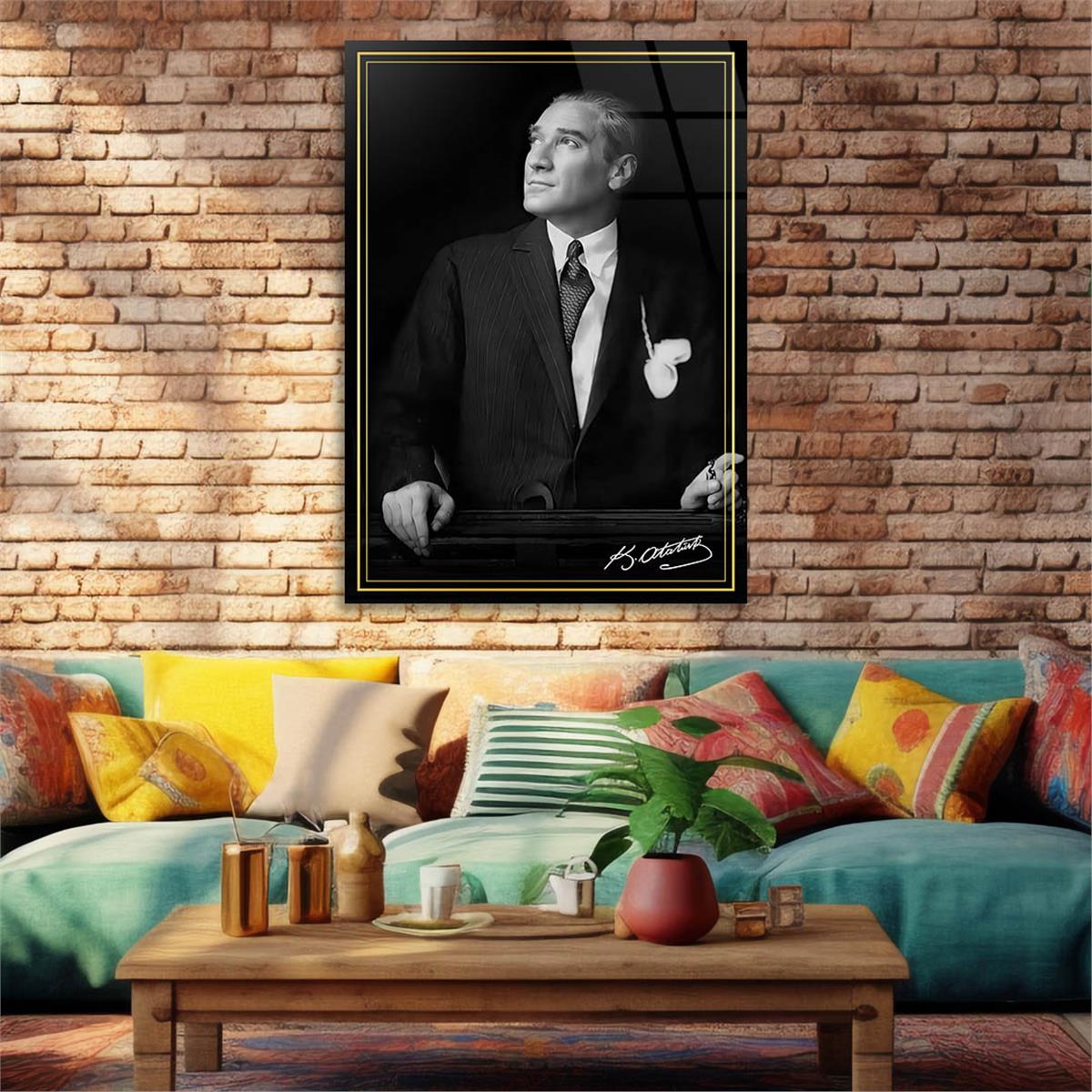 Dikey VatanTemalı Cam Tablo 253