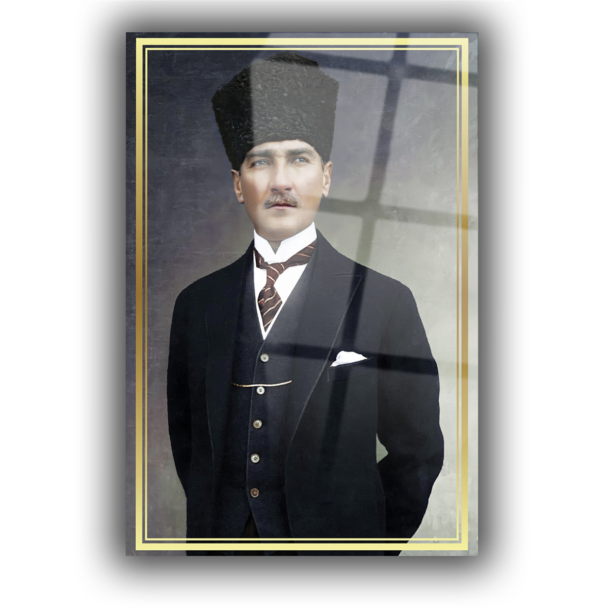 Dikey VatanTemalı Cam Tablo 286