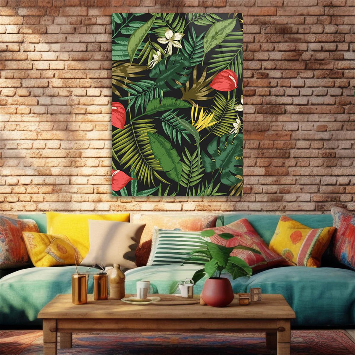 Dikey Sanat Temalı Cam Tablo 576