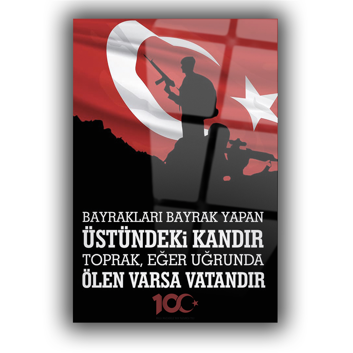 Dikey VatanTemalı Cam Tablo 162
