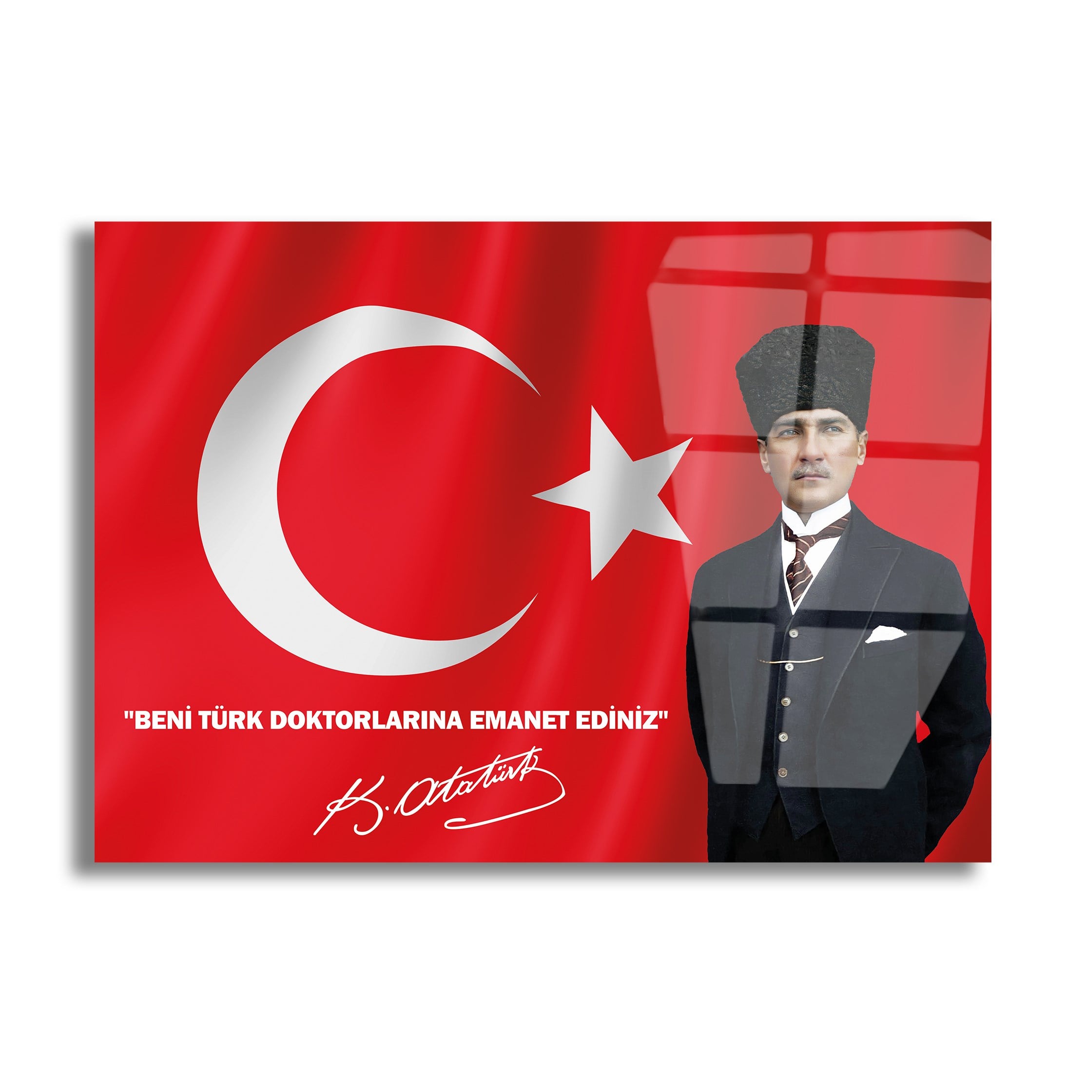 MUSTAFA KEMAL ATATÜRK CAM TABLO 