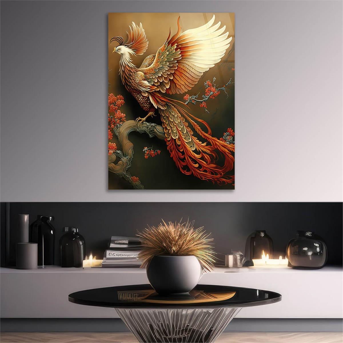 Vertical Tempered Glasss Wall Arts Natured-Themed178