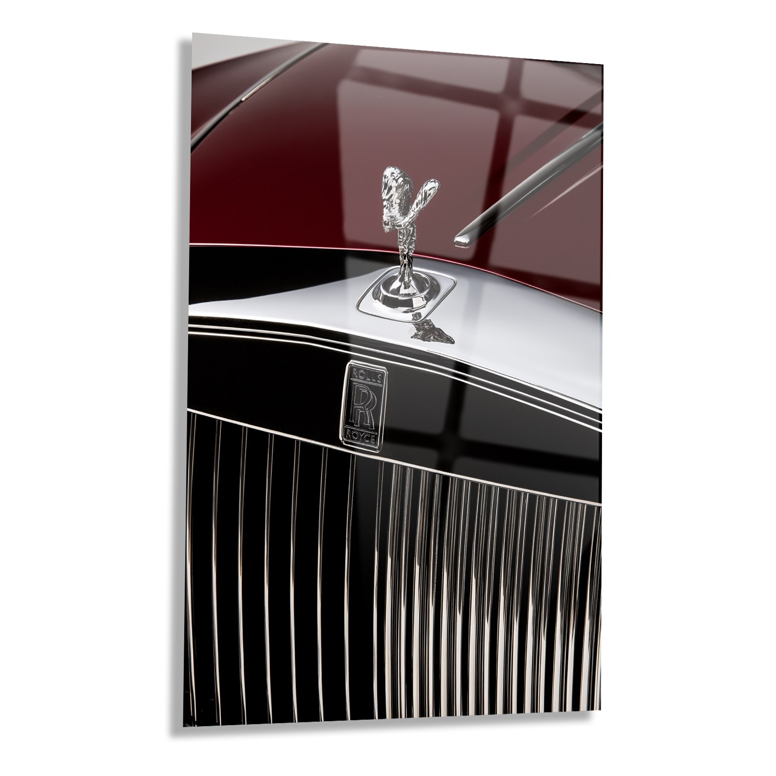 Kırmızı Rolls-Royce Ön Detay Cam Tablo