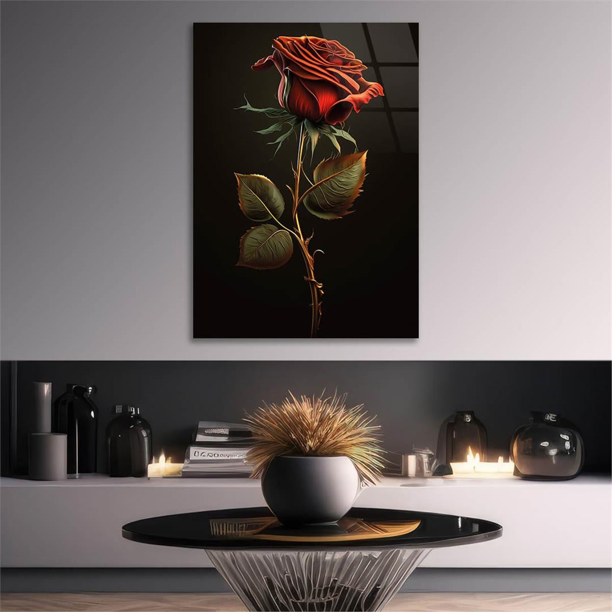 Vertical Tempered Glasss Wall Arts Natured-Themed113