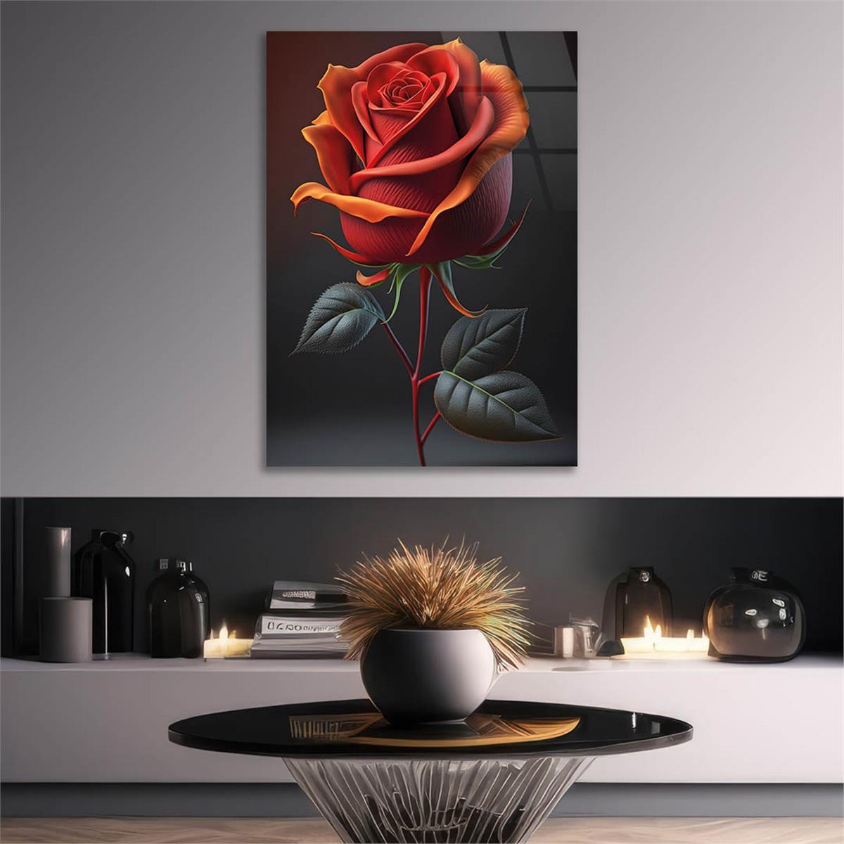 Vertical Tempered Glasss Wall Arts Natured-Themed123