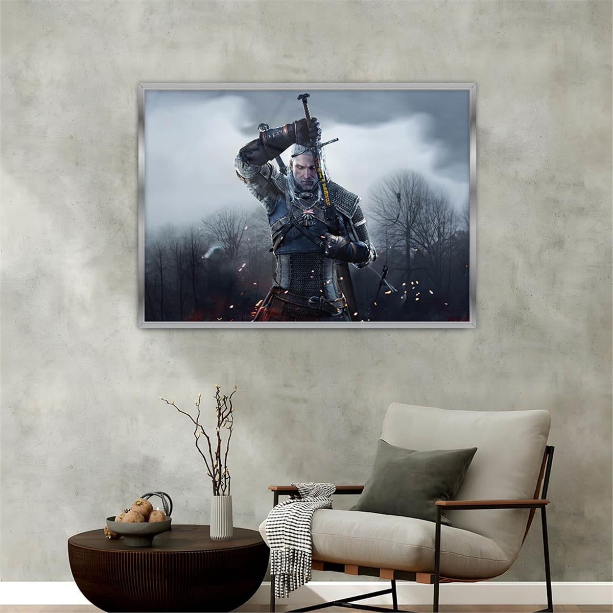 Aluminum-Framed Art-Themed Tempered Glass Wall Art 085