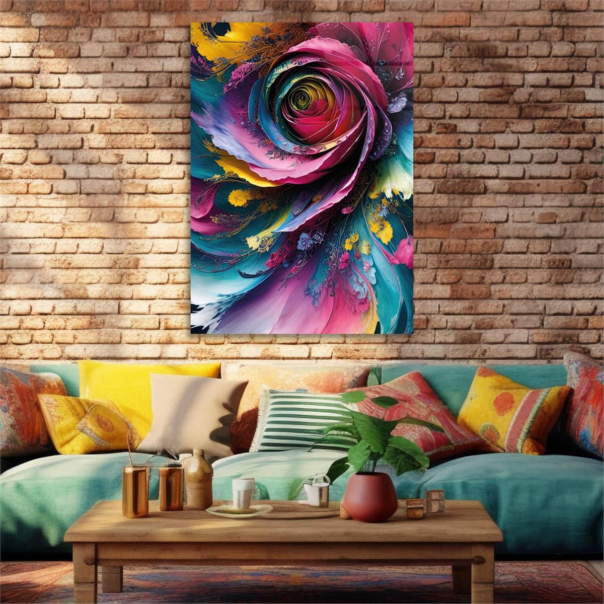 Vertical Tempered Glasss Wall Arts Art-Themed246