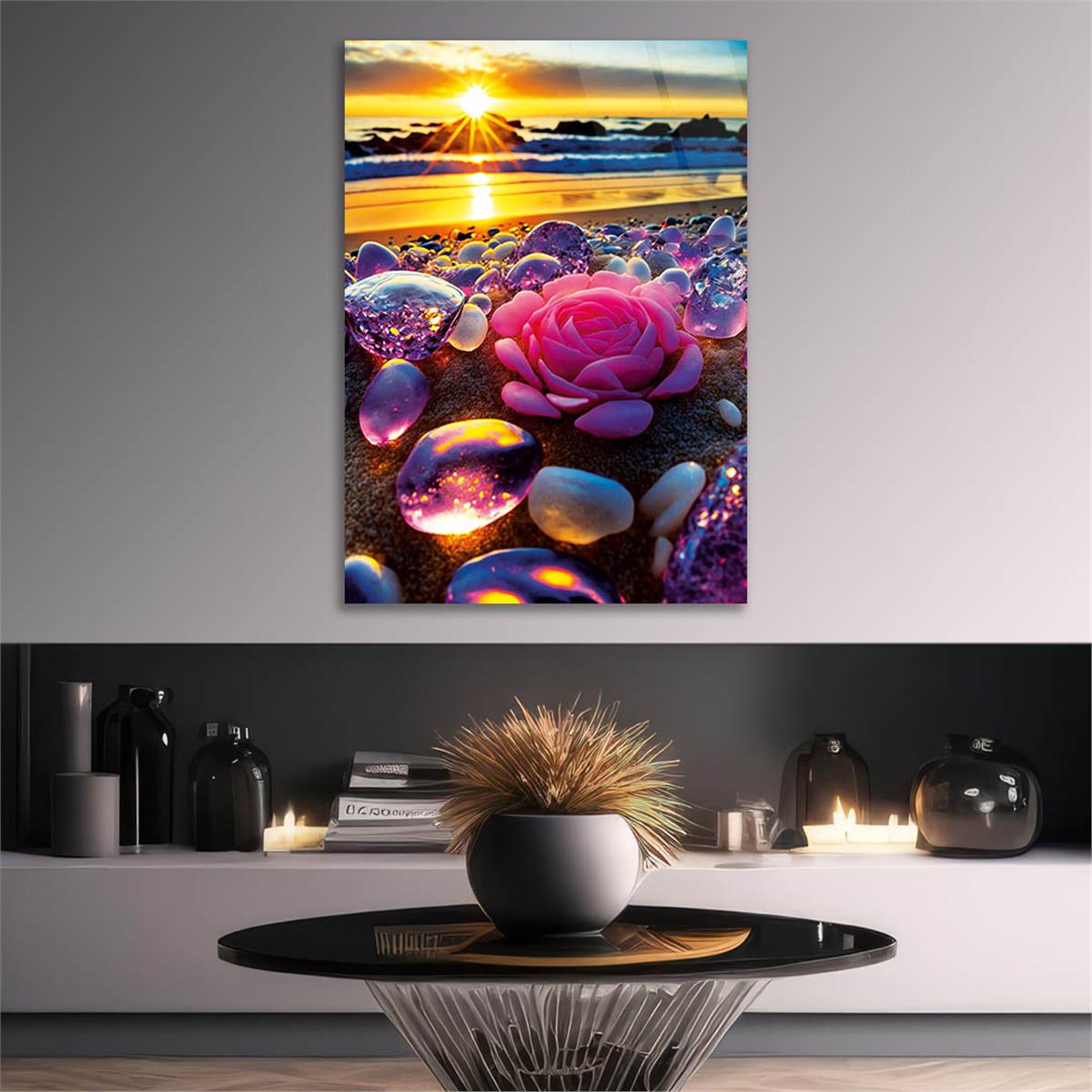Vertical Tempered Glasss Wall Arts Natured-Themed151