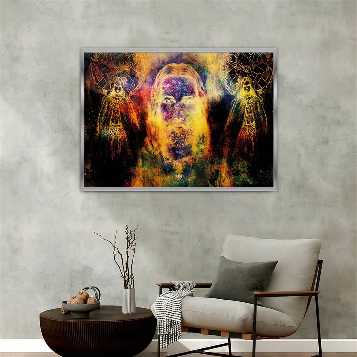 Aluminum-Framed Art-Themed Tempered Glass Wall Art 083