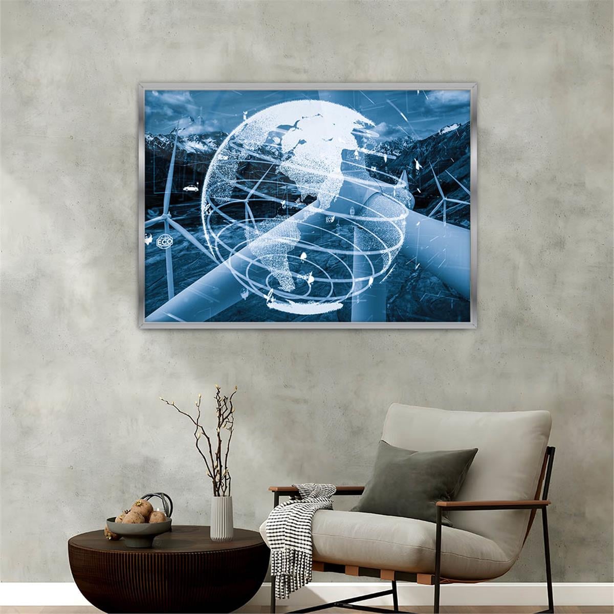Aluminum-Framed Art-Themed Tempered Glass Wall Art 047