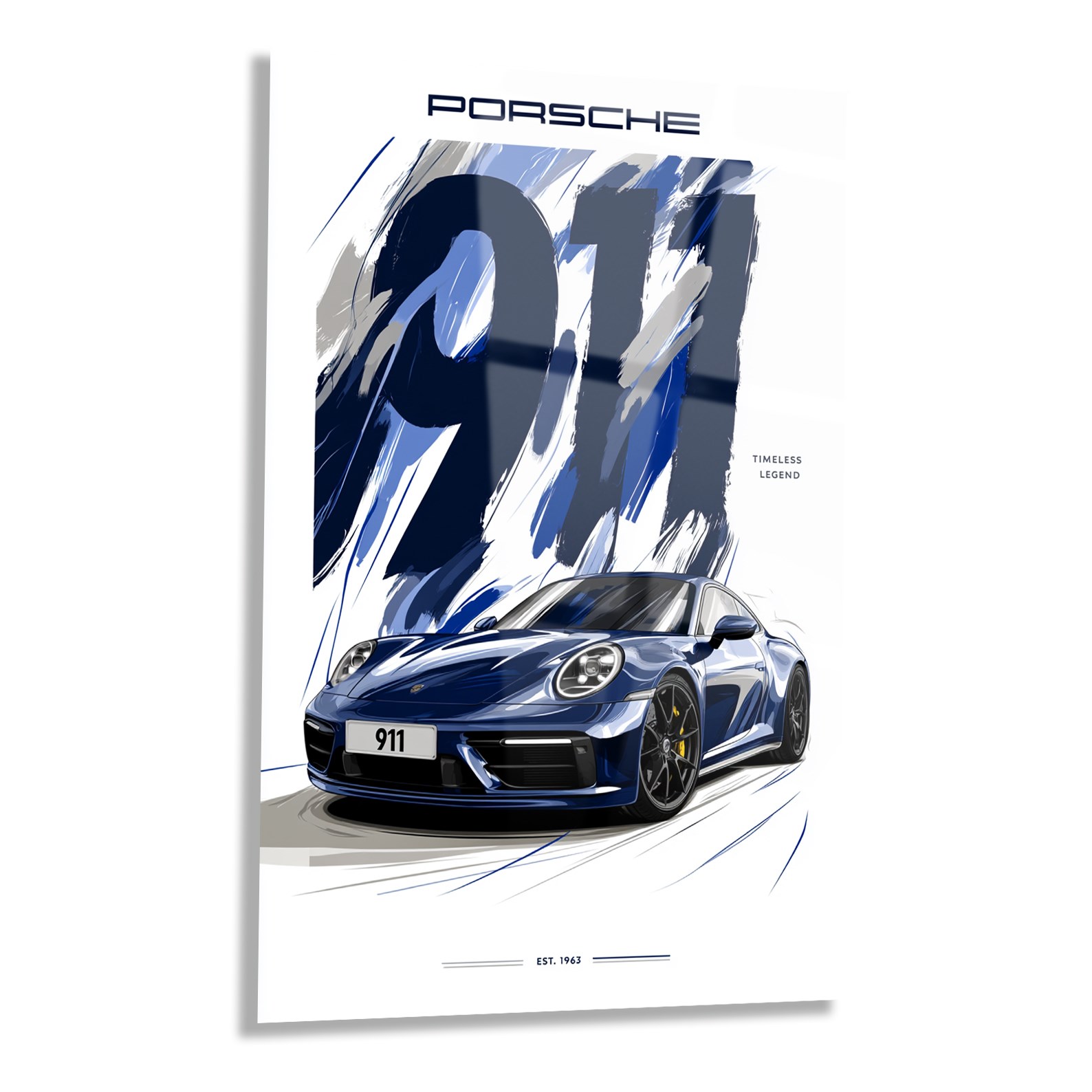 Mavi Porsche 911 Cam Tablo