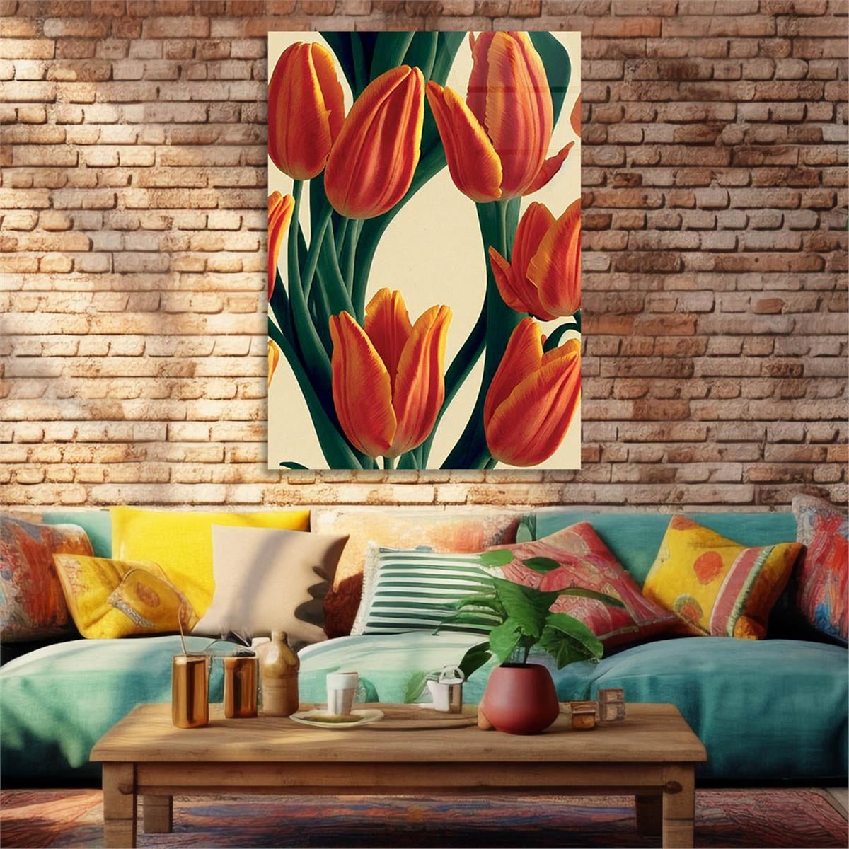 Vertical Tempered Glasss Wall Arts Art-Themed236