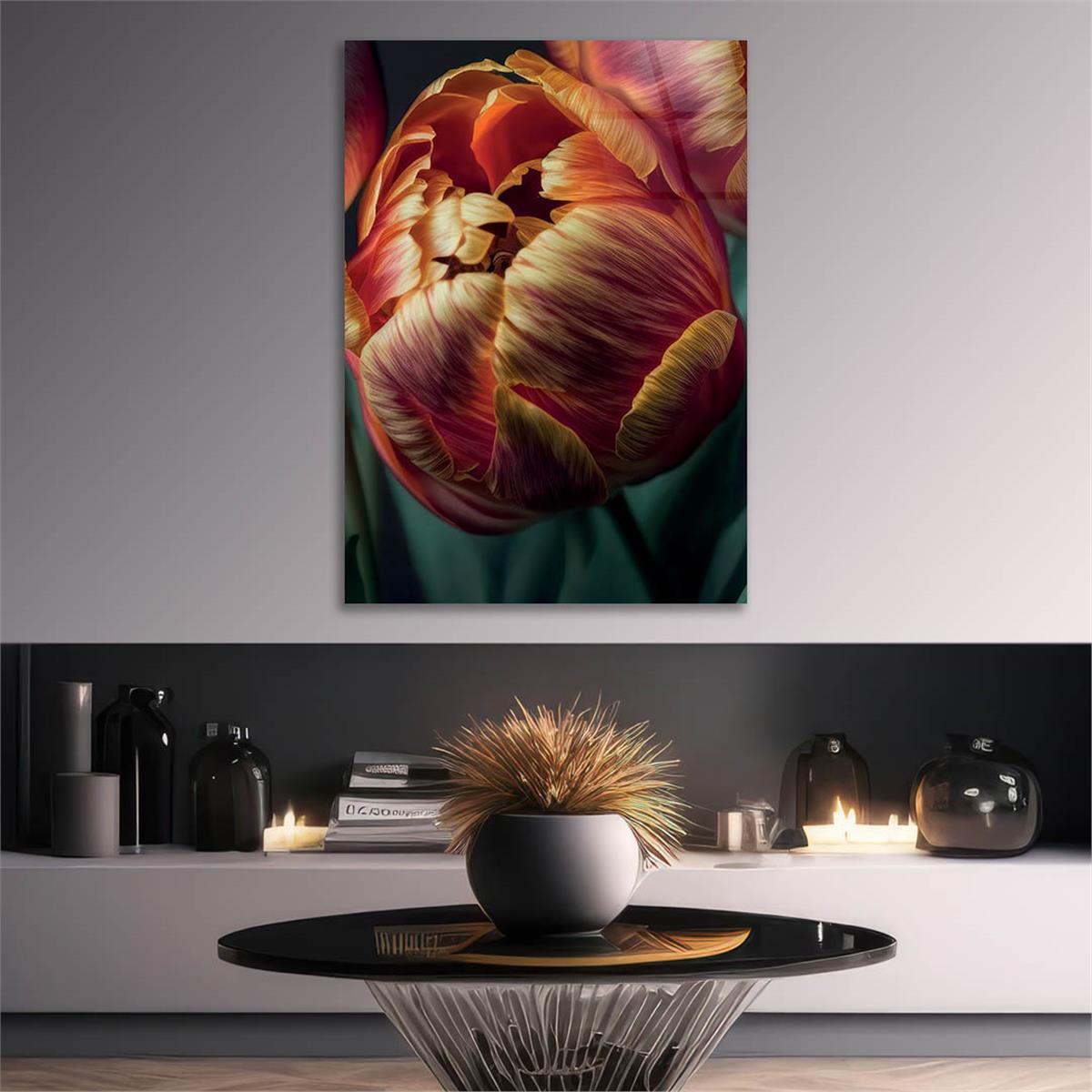 Vertical Tempered Glasss Wall Arts Natured-Themed201