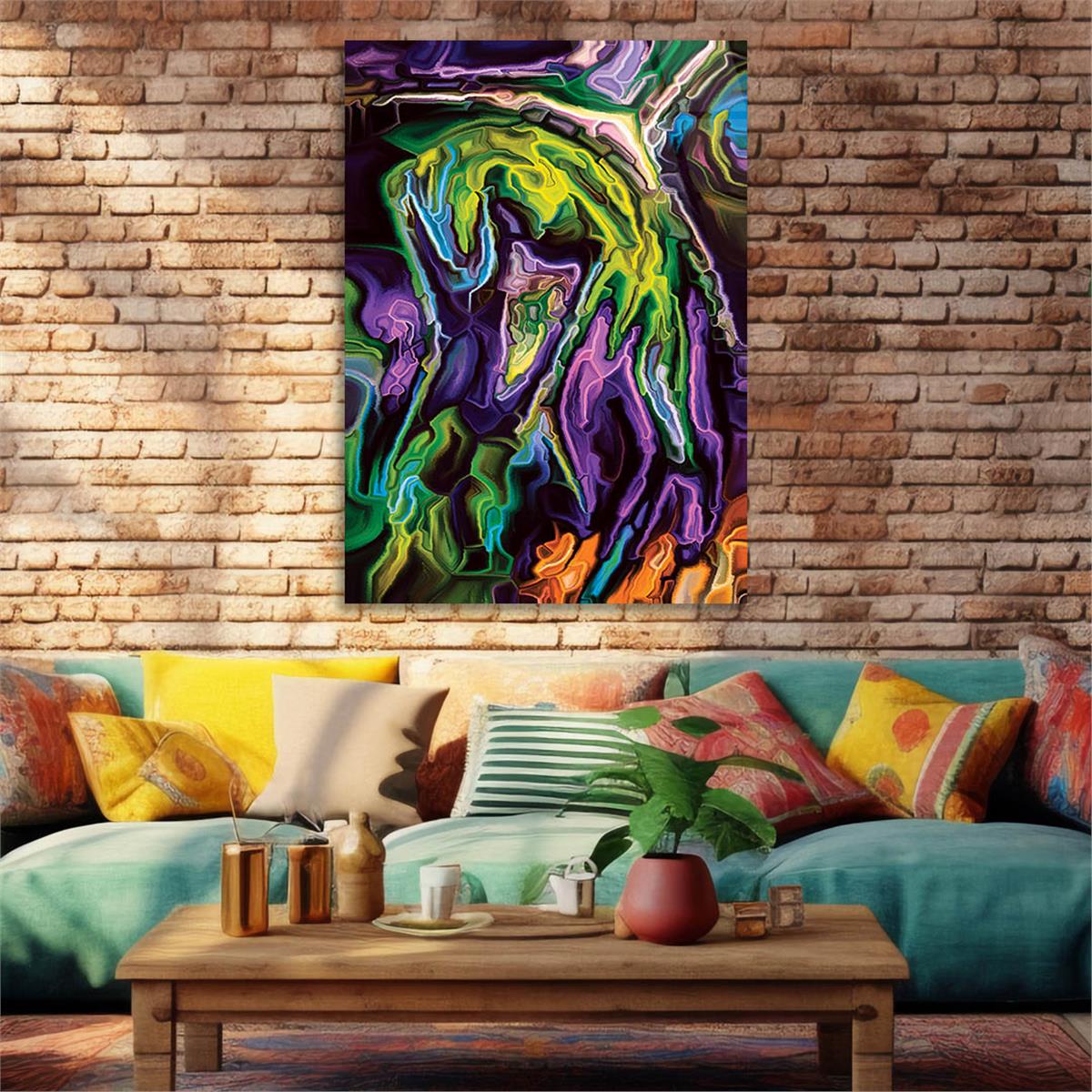 Kunst Thema auf bedrucktem Glas