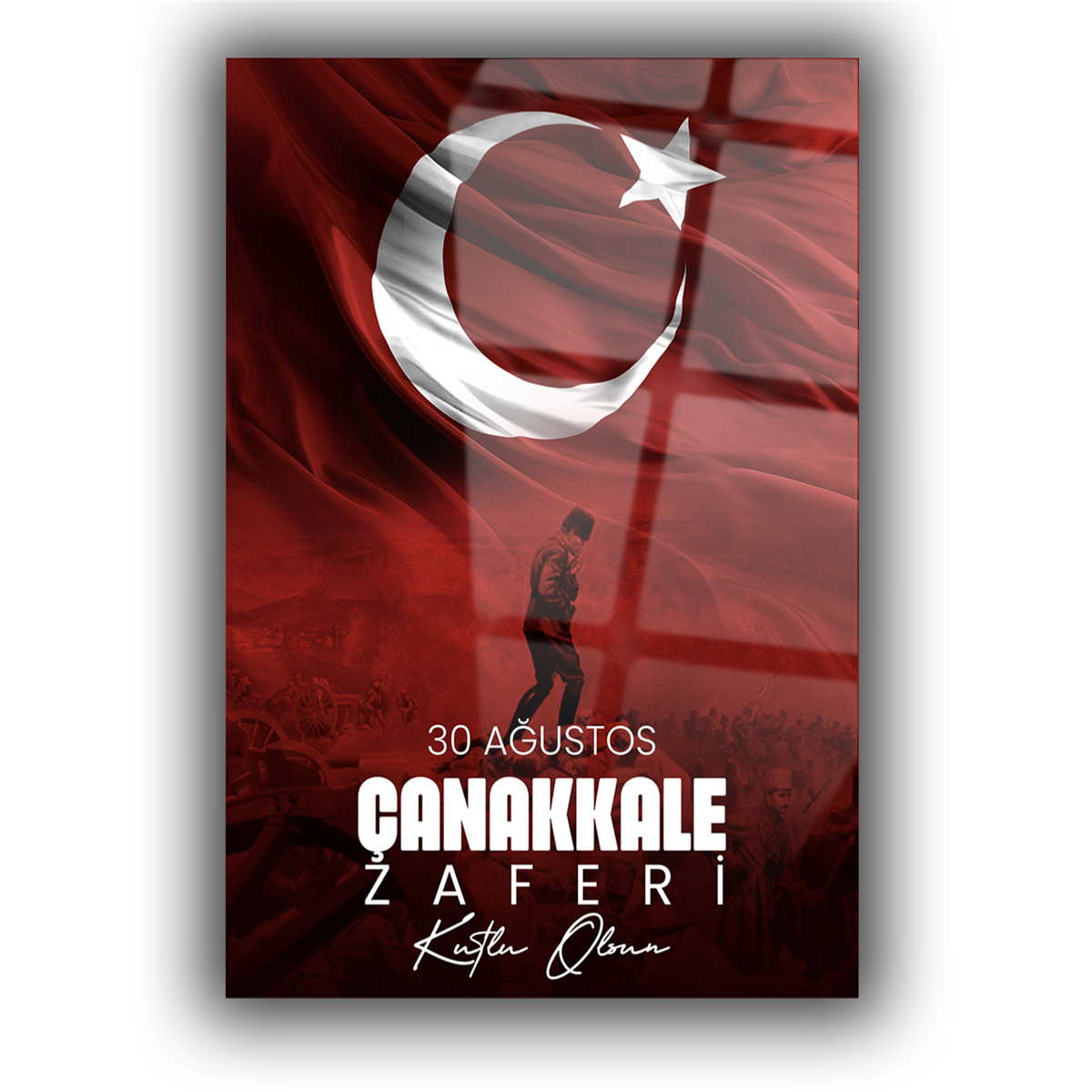 Dikey VatanTemalı Cam Tablo 153