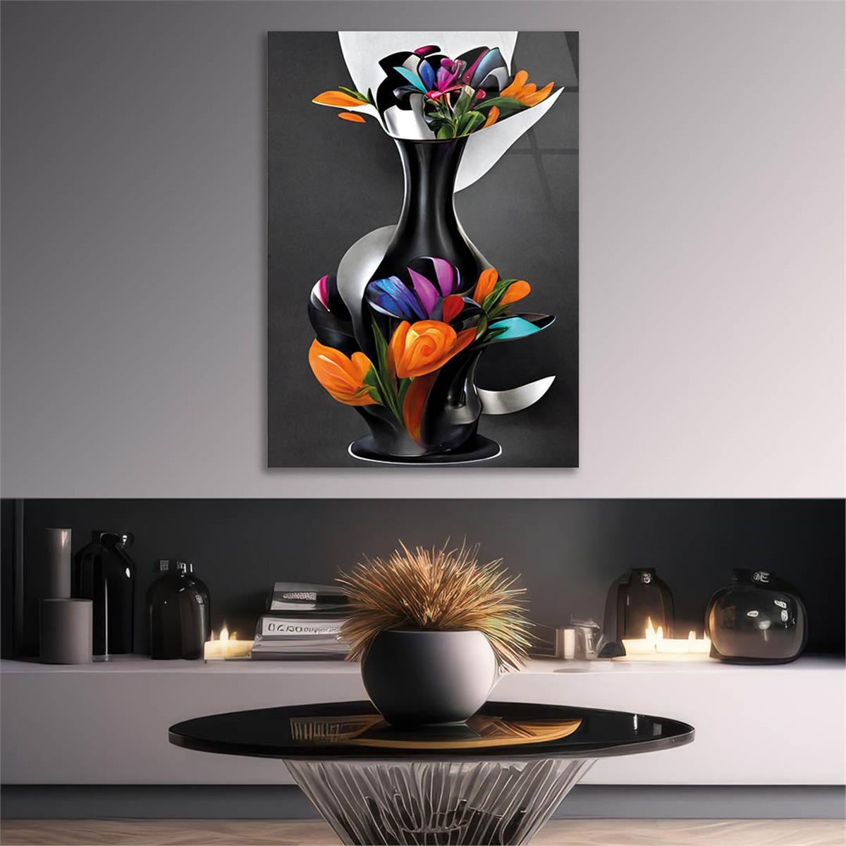 Vertical Tempered Glasss Wall Arts Natured-Themed112