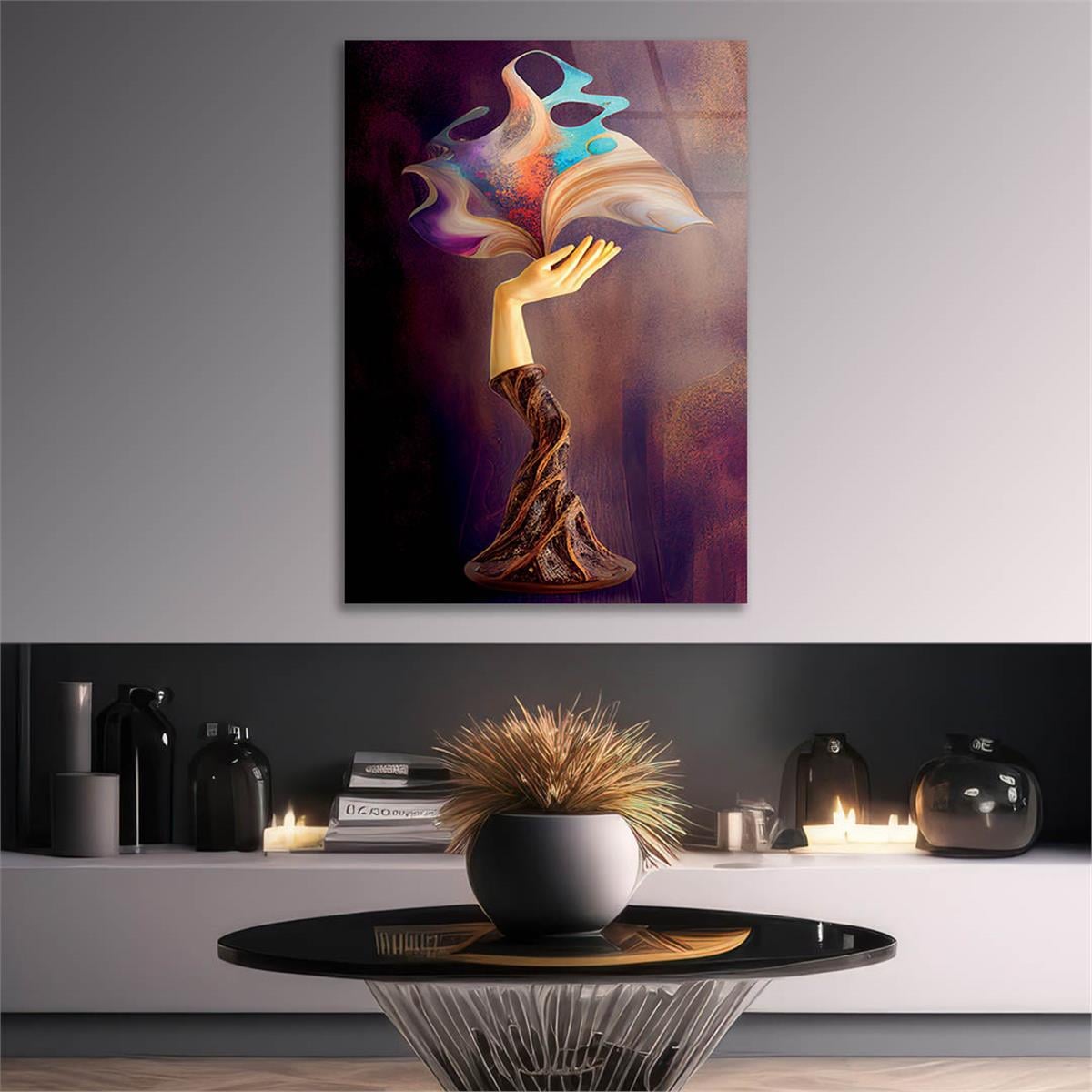 Vertical Tempered Glasss Wall Arts Natured-Themed212